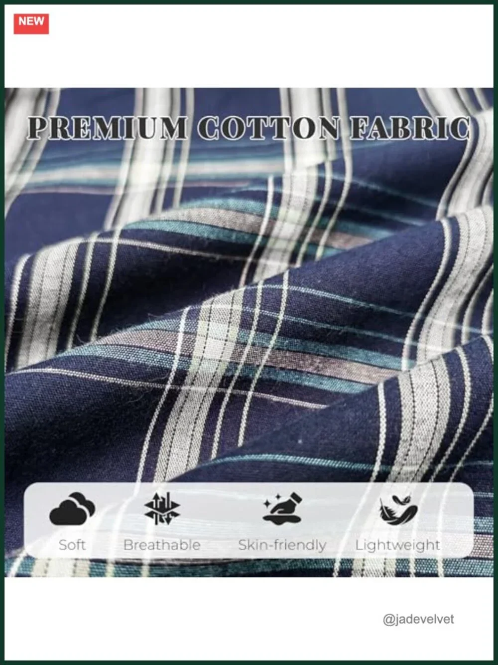 100% Cotton Men's Pajama Set - Short Sleeve Button Up Sleepwear